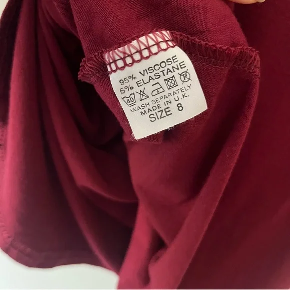 Missguided Mock Neck Long Sleeve Fitted Dress 8 Red - Picture 4 of 4